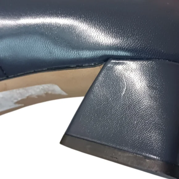 SOLD Franco Sarto Racer Pump Navy Block Heel - Picture 13 of 16